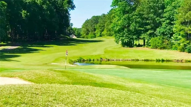 5663 Brookstone Dr NW, Acworth, GA 30101 - view of home's community with a yard, a water view, and golf course view
