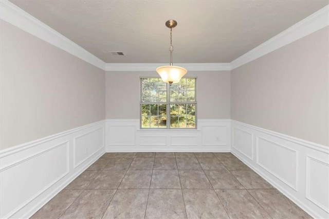 116 Rolling Meadows Ct, Hampton, GA 30228 - unfurnished dining area with crown molding and light tile patterned floors