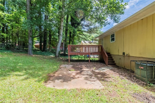2242 Cherokee Valley Cir, Lithonia, GA 30058 - view of yard featuring stairway, a deck, and a patio area