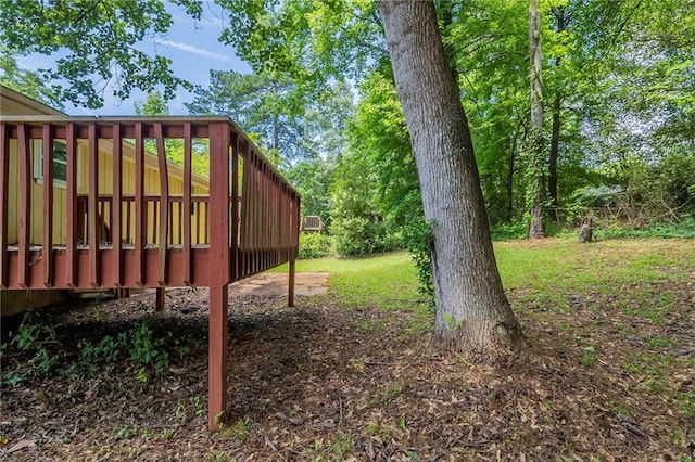 2242 Cherokee Valley Cir, Lithonia, GA 30058 - view of yard featuring a wooden deck