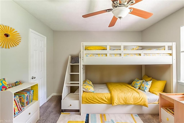 2242 Cherokee Valley Cir, Lithonia, GA 30058 - carpeted bedroom featuring a ceiling fan and baseboards