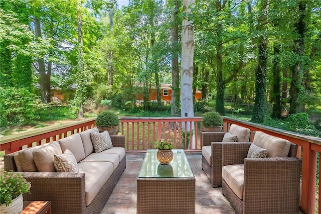 2242 Cherokee Valley Cir, Lithonia, GA 30058 - wooden terrace with an outdoor hangout area