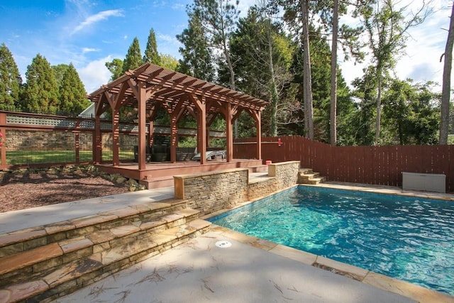 view of pool featuring a pergola