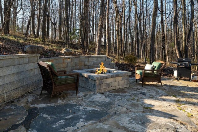 29 Highpoint Ridge Ct, Ellijay, GA 30536 - view of patio / terrace with an outdoor fire pit and grilling area