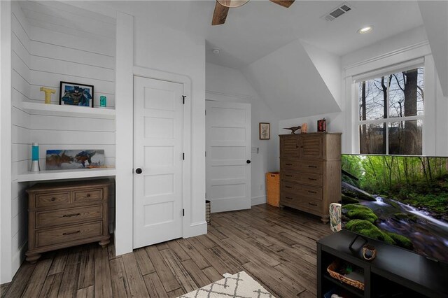 29 Highpoint Ridge Ct, Ellijay, GA 30536 - bedroom featuring recessed lighting, visible vents, ceiling fan, and wood finished floors