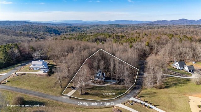29 Highpoint Ridge Ct, Ellijay, GA 30536 - birds eye view of property with a forest view and a mountain view