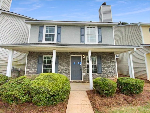 view of front of house featuring covered porch