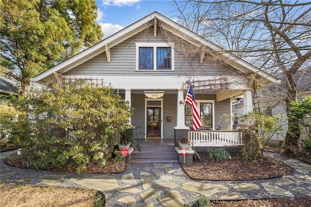 bungalow featuring a porch