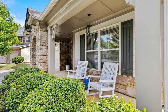 view of patio with a porch