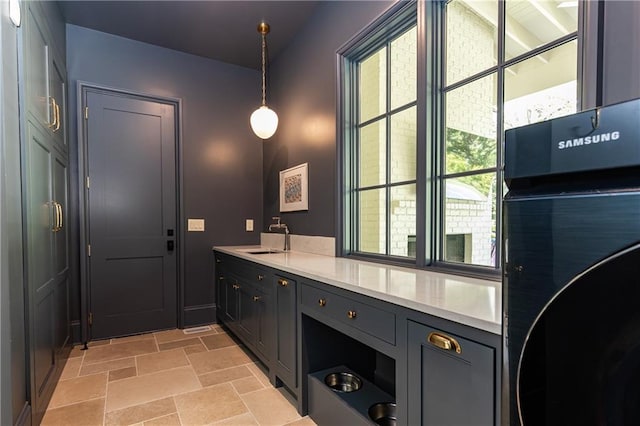 4785 Brinkley Ln, Atlanta, GA 30342 - bathroom with vanity and stone finish flooring