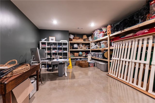 view of storage area