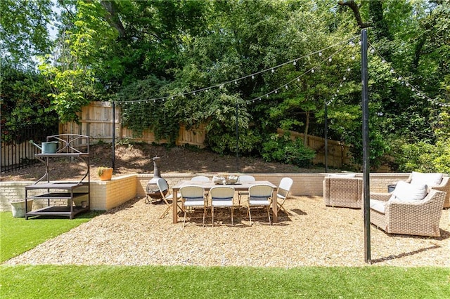 view of patio / terrace with a fenced backyard