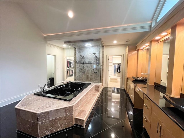 kitchen featuring lofted ceiling