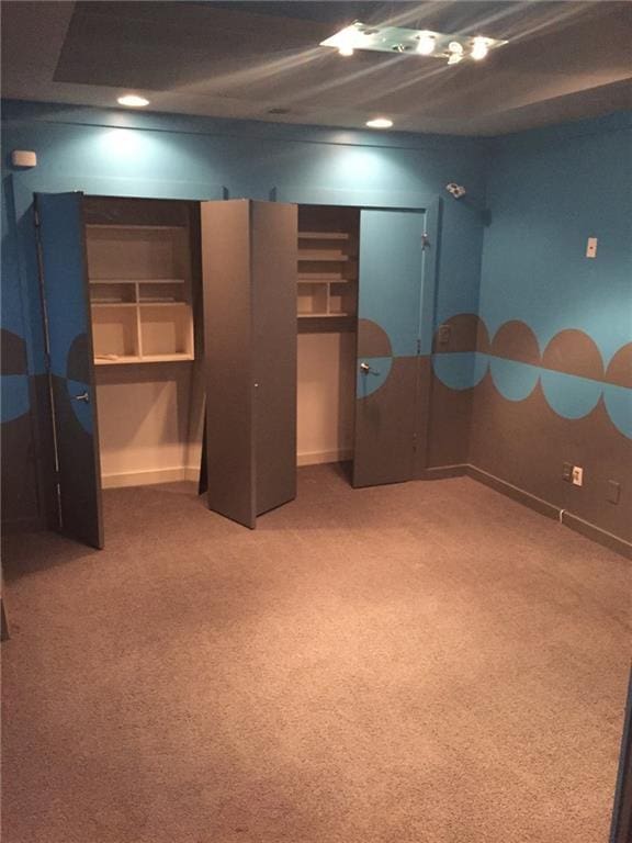 basement featuring carpet floors