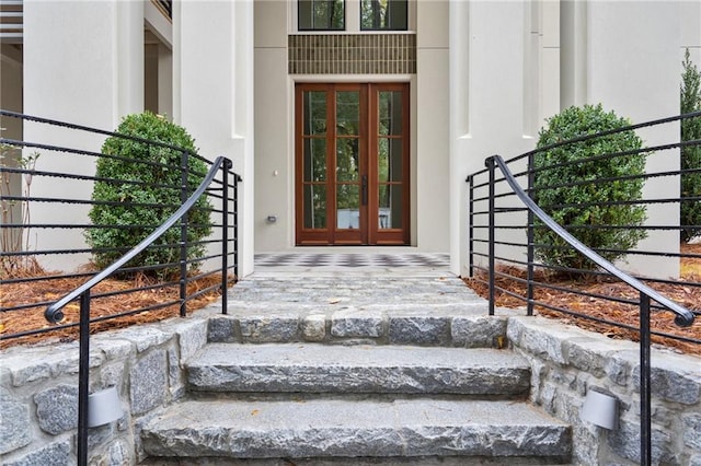 doorway to property with french doors