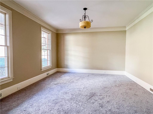 3212 Woodhaven Ct SW, Conyers, GA 30094 - spare room with crown molding, carpet floors, and a wealth of natural light
