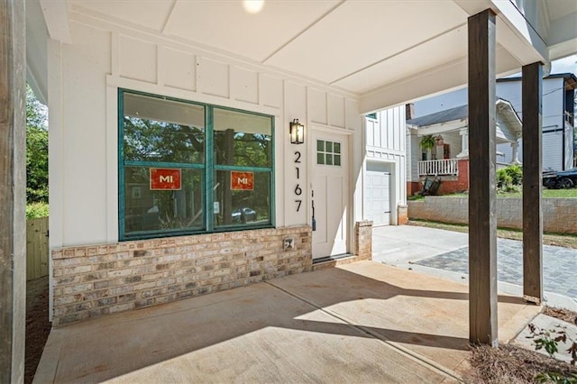 entrance to property with a garage