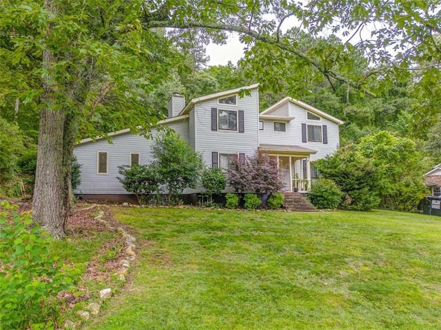 227 Margo Trl, Rome, GA 30161 - view of front of house with a front lawn and a chimney