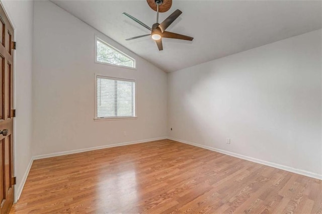227 Margo Trl, Rome, GA 30161 - spare room with light wood-style flooring, plenty of natural light, a ceiling fan, and vaulted ceiling