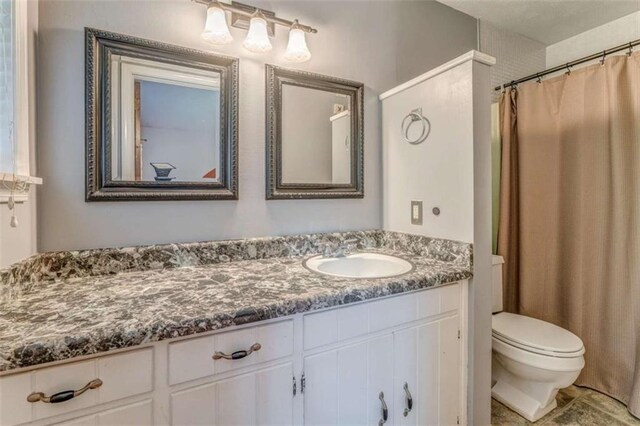 227 Margo Trl, Rome, GA 30161 - bathroom with vanity, toilet, and curtained shower