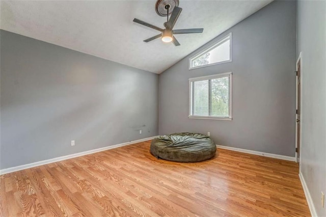 227 Margo Trl, Rome, GA 30161 - unfurnished room with ceiling fan, wood finished floors, lofted ceiling, and baseboards