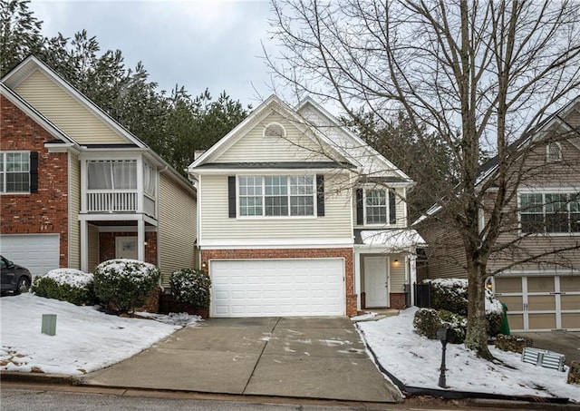 front facade with a garage