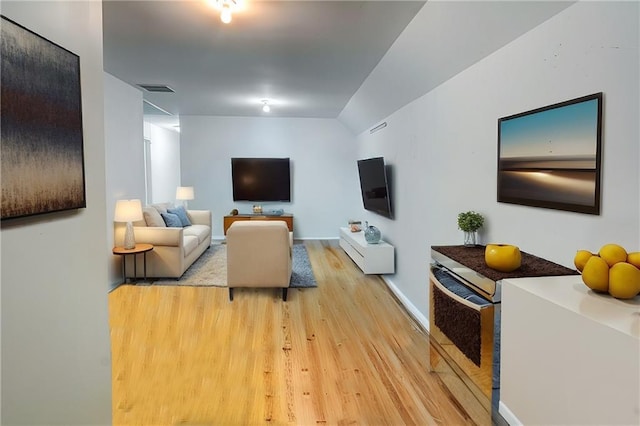 living room featuring light hardwood / wood-style flooring