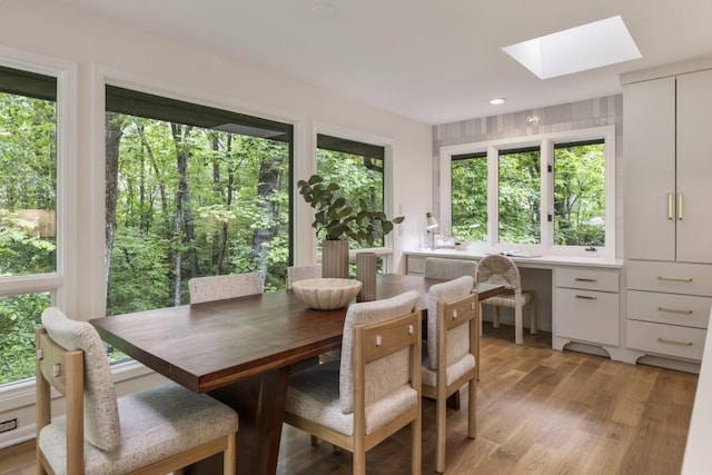 sunroom / solarium featuring a skylight