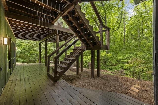 wooden deck with stairs
