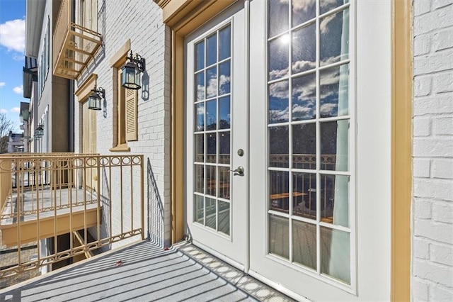 balcony with french doors
