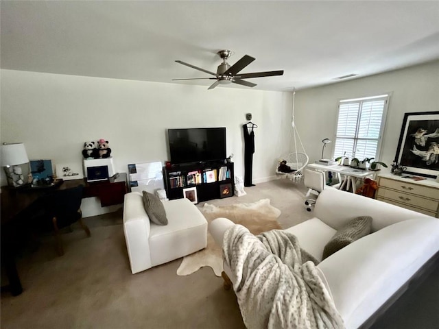 8525 Anchor On Lanier Ct, Gainesville, GA 30506 - living area with carpet flooring and a ceiling fan