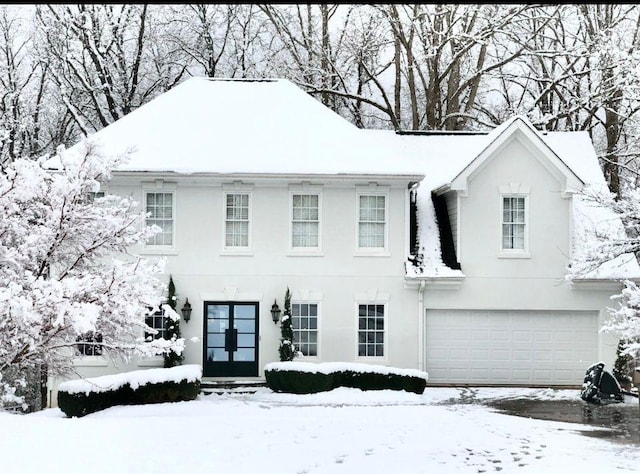 8525 Anchor On Lanier Ct, Gainesville, GA 30506 - view of front of property with french doors, a garage, and stucco siding