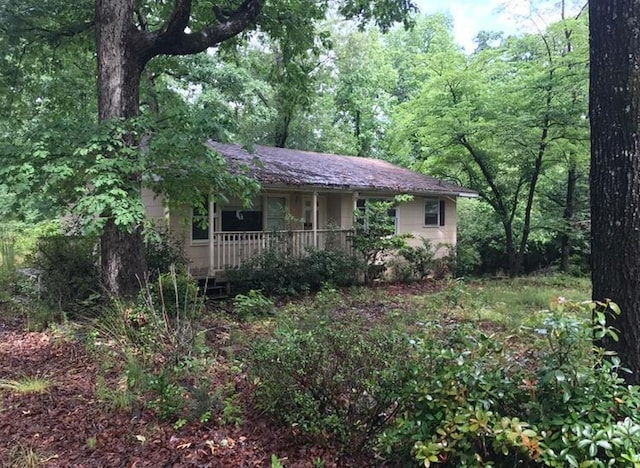 view of single story home