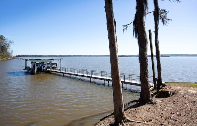 dock featuring a water view