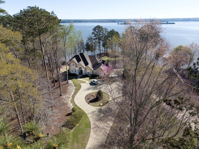view of subject property featuring a large body of water