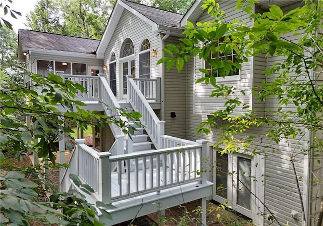 exterior space with a wooden deck