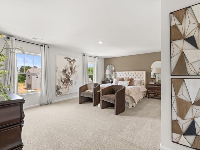 414 Oak View Ln, Dallas, GA 30157 - carpeted bedroom featuring baseboards and arched walkways