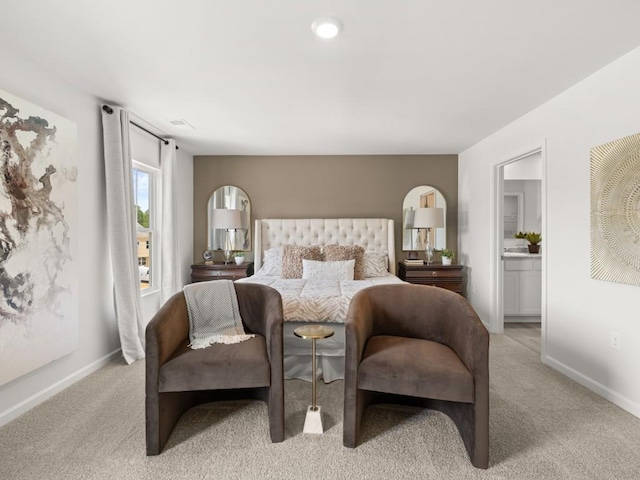 414 Oak View Ln, Dallas, GA 30157 - bedroom featuring light carpet and ensuite bath