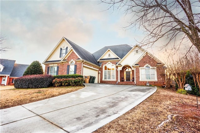 front facade featuring a garage