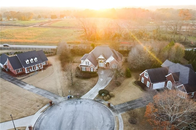 aerial view featuring a rural view