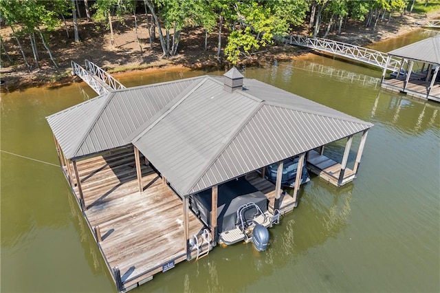 1132 N Edgewater Trl, Toccoa, GA 30577 - dock featuring boat lift and a water view