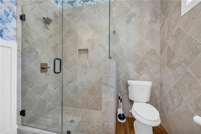 1132 N Edgewater Trl, Toccoa, GA 30577 - bathroom with a stall shower and toilet