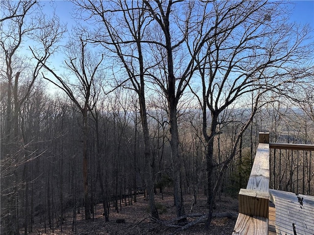 deck with a view of trees