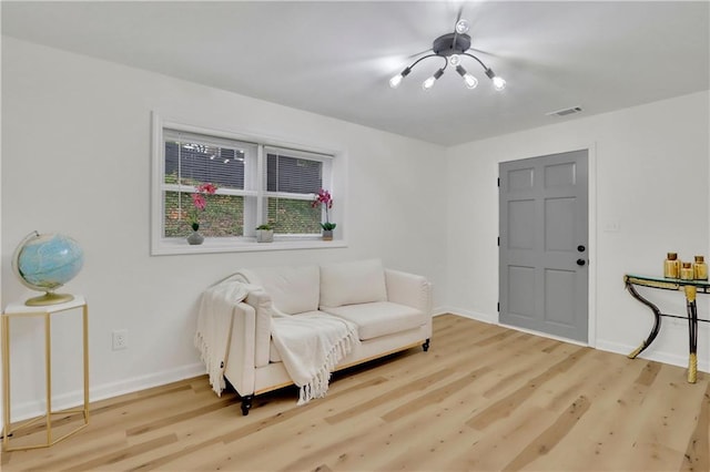 6914 Fairway Trl, Austell, GA 30168 - living area with baseboards, visible vents, and wood finished floors