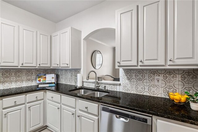 3088 Steeplechase Dr, Alpharetta, GA 30004 - kitchen with white cabinetry, a sink, and dishwasher