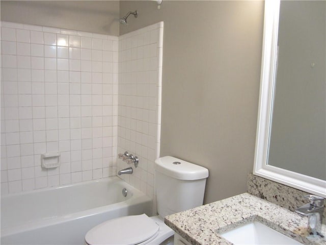 4018 Woodridge Way, Tucker, GA 30084 - bathroom featuring vanity, toilet, and tub / shower combination