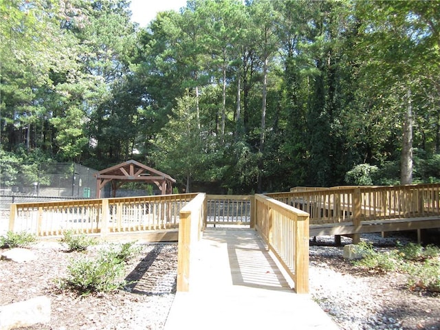 4018 Woodridge Way, Tucker, GA 30084 - wooden terrace with a gazebo