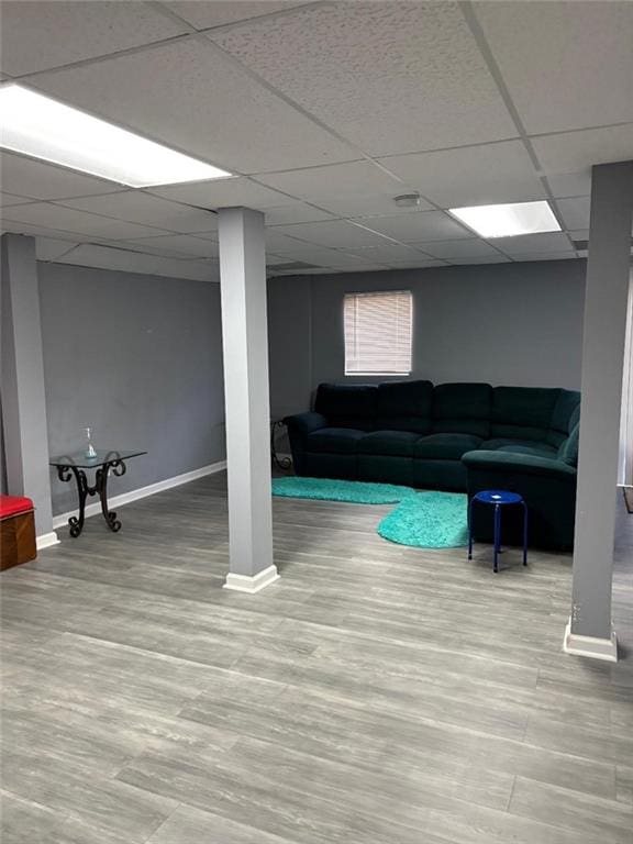 4701 Flat Shoals Rd Unit 37E, Union City, GA 30291 - finished below grade area featuring baseboards, a drop ceiling, and wood finished floors