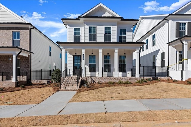 view of front of house featuring covered porch