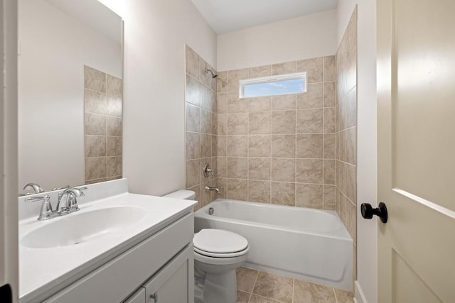 3390 Hillshire Dr, Cumming, GA 30028 - full bath featuring toilet, vanity, bathing tub / shower combination, and tile patterned flooring